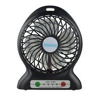 Baaaq Mini USB 3 Speeds Rechargeable Portable Table Fan with Emergency Power Bank, Black N12