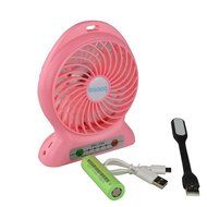 Baaaq Mini USB 3 Speeds Rechargeable Portable Table Fan with Emergency Power Bank, Black N14