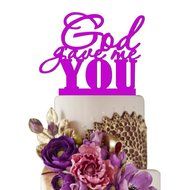 Sugar Yeti Made In USA Wedding Cake Topper God Gave Me You #22 Gold Mirror N2