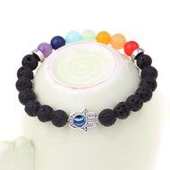 7 Chakra Beaded Yoga Reiki Healing Balance Bracelet Charm Buddha Head Bracelets N11