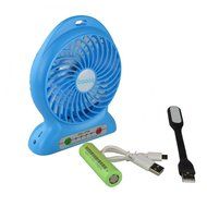 Baaaq Mini USB 3 Speeds Rechargeable Portable Table Fan with Emergency Power Bank, Black N18
