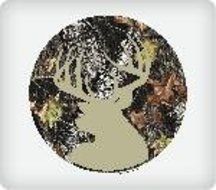 6 Inch Round - Mossy Oak Break-Up Deer Silhouette - Edible Cake or Cupcake Topper