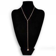 Fashion Womens Triangle Dangle Bar Tassel Pendant Long Layering Chain Necklace N3