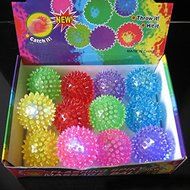 Vktech&reg; Flashing Light Up Spikey High Bouncing Balls Novelty Sensory Hedgehog Ball N4