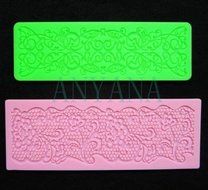 Anyana 2pcs Flower Lace mat Silicone Mold Mould Fondant Cake Decoration Baking Tool paste