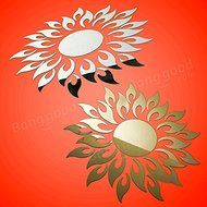 Pink Lizard Acrylic 3D Sunflower Mirror Effect Wall Sticker Decal N2