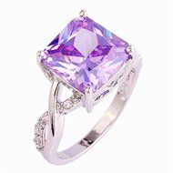 Women Engagement Wedding Ring Crystal Rhinestone White Gold Plated Rings Jewelry (7) N2
