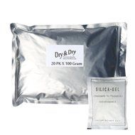 100 Gram Pack of 20 "Dry&amp;dry" Silica Gel Packets Desiccant Dehumidifiers N3