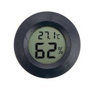 Hense Mini Digital Round Thermometer Hygrometer Temperature Humidity Meter for Pet Case HT27-TS-W0032(black) N8