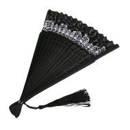 Hollow Rib Flower Hand Fan Folding Fan Pocket Fan (Blue) N30