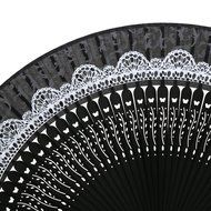 Hollow Rib Flower Hand Fan Folding Fan Pocket Fan (Blue) N31