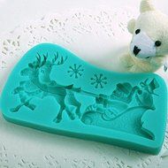 Martha Art Craft - Sugarcraft Decorating Kit - Christmas Molds Silicone Theme Santa Claus Sleigh Molds (Random...