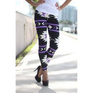 PHOTNO Casual Women Lady Skinny Geometric Print Stretchy Jegging Pants Slim Leggings N21