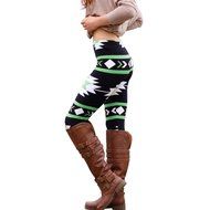 PHOTNO Casual Women Lady Skinny Geometric Print Stretchy Jegging Pants Slim Leggings N23