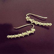 Women Fashion Rhinestone Gold Silver Crystal Earrings Ear Hook Stud Jewelry Gift N8