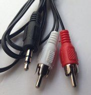 3.5mm Male Stereo Mini plug Jack TO 2 RCA Stereo Phono Audio Speaker CABLE W8 N2