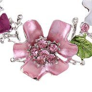 3 X New White Gold Plated Oil Drip Rhinestone Flower Statement Bib Necklace Earrings N7