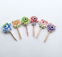 Yunko 24 Pixar Monsters Fun Cupcake Decorative Toppers Cupcake Decorating Tools for Birthday Party
