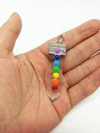 QTMY Fashion Jewelry Rock Crystal Quartz Gemstone 7 Chakra Healing Stone Pendant for Women Men N2