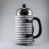 Music Themed, French Press Cozy, 8 cup Cover, Insulated Cafetiere Cosy, Coffee Accessory N2