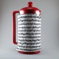 Music Themed, French Press Cozy, 8 cup Cover, Insulated Cafetiere Cosy, Coffee Accessory N3