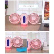 eBerry&reg; Couples usb fan, Handheld fan, Cooling fan, Table fan Dual Head Portable USB Rechargeable Personal Fan... N7