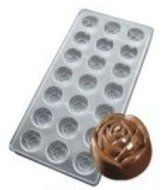 Polycarbonate Rose Chocolate Mold, 21 Cavities