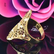Luxury Hollow Gold Filled Charm Junoesque rings Size 9 Jewelry Wedding Party N2