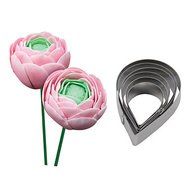 Sher FOUR-C Stainless Steel Rose Drop Flower Cutter Fondant Sugar Craft Cupcake Mold Baking Moulds Cookie Decorating...