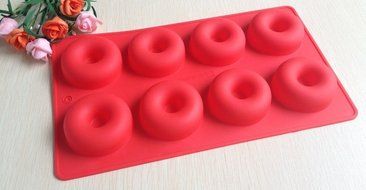Virtual Store USA 8 Cavity Silicone Baking Mold for Donuts, Brownies, Cupcakes, Cornbread, Cheesecake, Puddin...