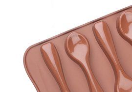 Bestwoohome Silicone Spoon Shape Molds For Chocolate/Candy/Ice Baking Decoration(1 Pack)