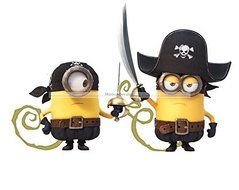 Pirate Stuart Kevin Minions Despicable Me Removable Wall Decal Sticker Art Home Decor Kids Room-10 3/4 Inch Wide...