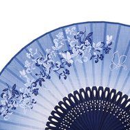 Vintage Flax Leaf Butterfly Bamboo Hand Fan Lady's Fan Pocket Fan - Purple N30