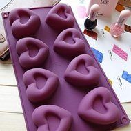 Sher 8 Hole Heart Cake Mold Ice Jelly Chocolate Mold,Silicone 30&iexcl;&Aacute;17.5&iexcl;&Aacute;3 CM(11.8&iexcl;&Aacute;6.9&iexcl;&Aacute;1.2 INCH)