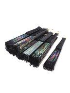 Flower Pattern Fabric Lace Folding Dancing Wedding Hand Fan 12Pcs N2