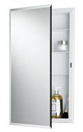 Jensen 781053 Builder Series Frameless Medicine Cabinet with Polished Edge Mirror, 16-Inch by 26-Inch by 3-3/4...
