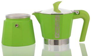 Pedrini Italy Colours Collection Stovetop Moka Espresso Maker 1, 2, 3, and 6 Cup Green, Pink, and Blue with Italian...
