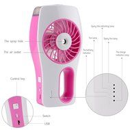 Cideros Mini Desk Humidifier Fan Personal Cooling Air Misting Fan USB Powered with Built-in Rechargeable Battery... N16