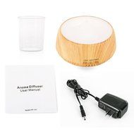 250ml Ultrasonic Cool Mist Humidifier Portable Mini Wood grain Aromatherapy Essential Oil Diffuser with 7 Color... N6