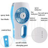 Cideros Mini Desk Humidifier Fan Personal Cooling Air Misting Fan USB Powered with Built-in Rechargeable Battery... N17