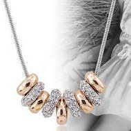 Charm Pendant Chain Crystal Choker bib Statement Necklace Women Fashion Jewelry N4