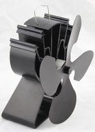 Heat Powered 4 Blade Stove Fan From Boone Hearth for Wood Stoves. FREE Stove Thermometer Included. N3