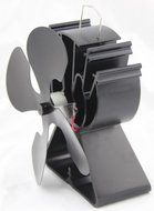 Heat Powered 4 Blade Stove Fan From Boone Hearth for Wood Stoves. FREE Stove Thermometer Included. N4