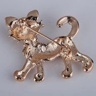 Lovely Gold Plated Full Rhinestone Crystal Cat Brooch Pin Party Jewelry Gift N5