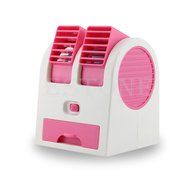 Mini Small Fan Cooling Portable Desktop Dual Bladeless Air Conditioner USB (Purple) N5