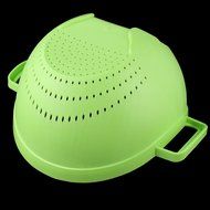 uxcell Plastic Home Kitchenware Wash Rice Sieve Vegetables Basin Cleaning Tool Green N2