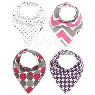 Unisex 4pcs Cotton Baby Feeding Saliva Towel Dribble Triangle Bandana Bibs N6