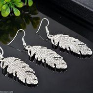 GIFT 1Set NEW Fashion Chic Crystal Earrings Necklace Jewelry 48cm N2
