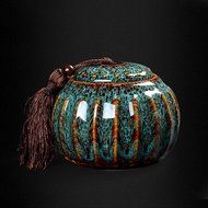Dehua Porcelain Top Grade Chinese Kiln-change Porcelain Canister/tea Canister/ceramic Gift (red)