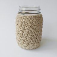 Beige Mason Jar Cozy Cotton